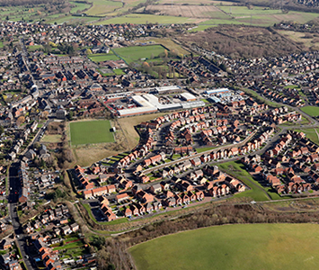 An aerial view of Mapplewell