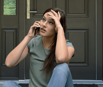Woman calling Lock & Key Barnsley for help after finding herself locked out
