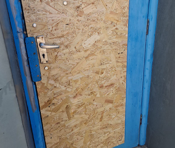Commercial property boarded up in Leeds following vandalism