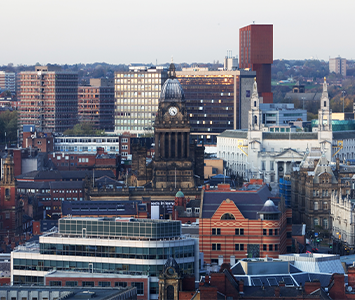 The bustling heart of Leeds City Centre